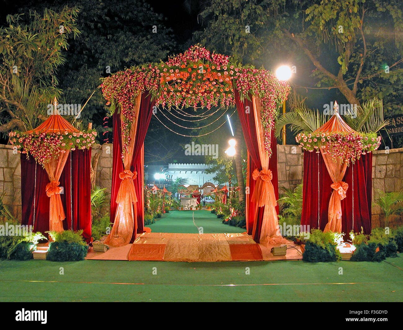 Marriage garden decorated for wedding events